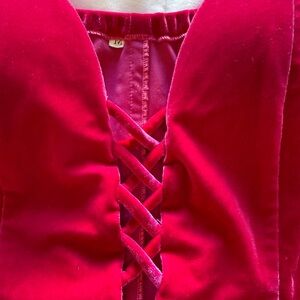 Pink Velvet Lace-Up mini dress